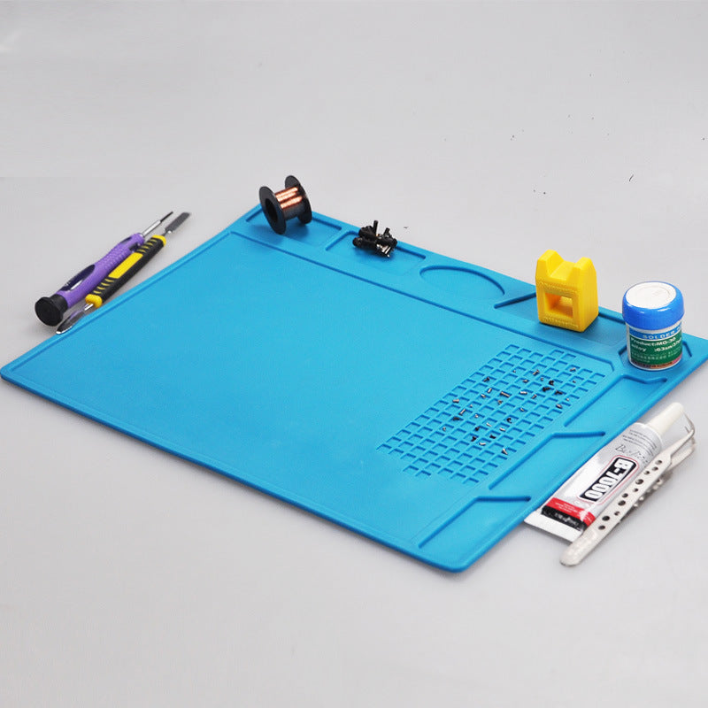 320×230mm Blue Heat Resistant Silicone Soldering Mat for Electronics Repair & BGA Work
