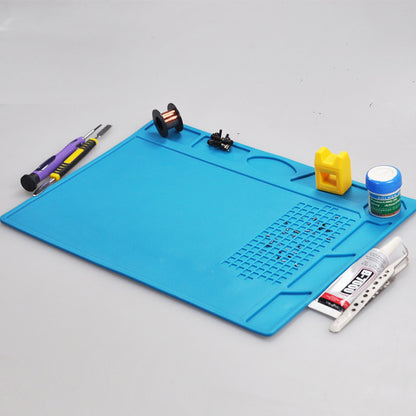 320×230mm Blue Heat Resistant Silicone Soldering Mat for Electronics Repair & BGA Work