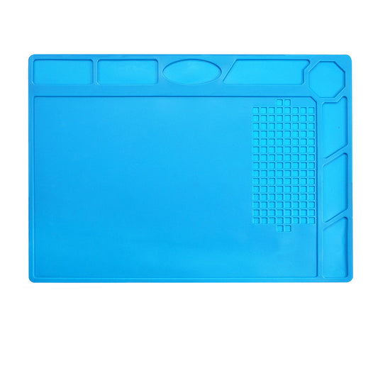 320×230mm Blue Heat Resistant Silicone Soldering Mat for Electronics Repair & BGA Work