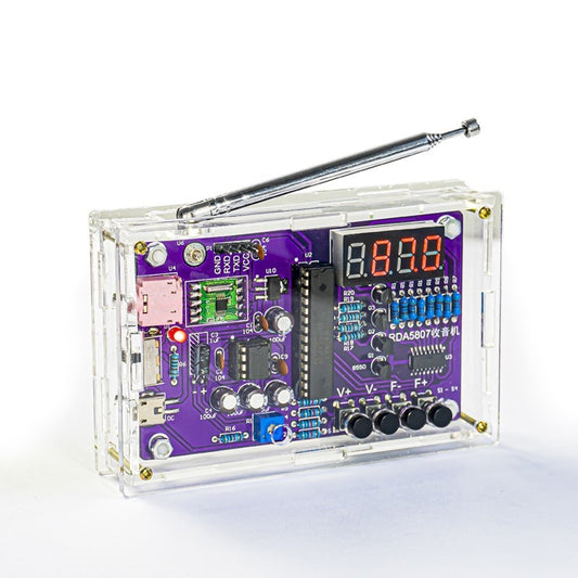 DIY FM Radio Soldering Kit with Nixie-Style Display – Electronics Learning Project