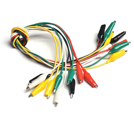 50cm Alligator Clip Test Leads (10-Pack)