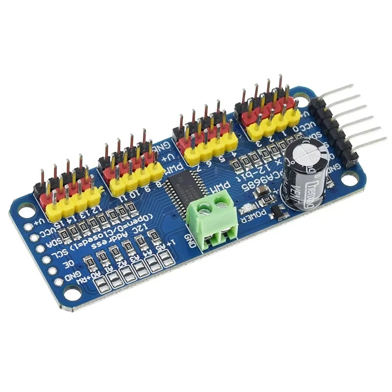 PCA9685 16-Channel 12-Bit PWM Servo Driver Module with I2C Interface